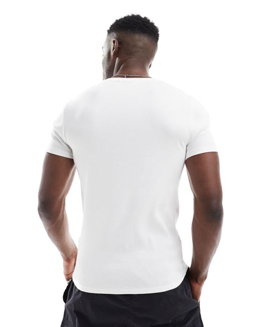 ASOS – körperbetontes basic-t-shirt in White für Herren