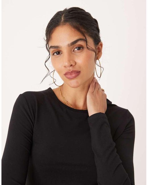 Jdy Black O-neck Long Sleeve Top