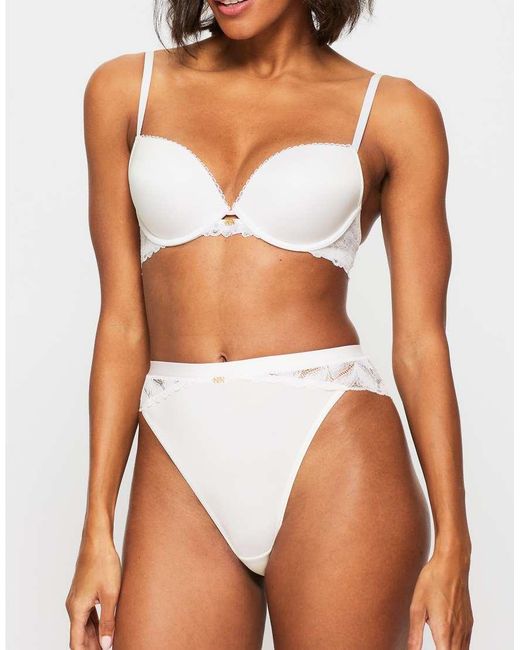 KBX White Harper Smooth Padded Plunge Bra
