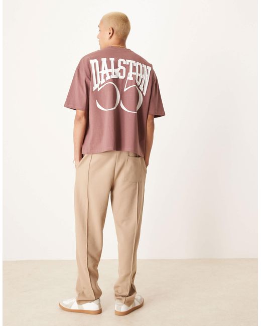 ASOS Pink Boxy Oversized T-shirt With Number Print for men
