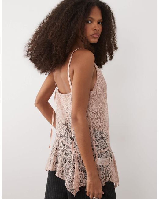 Mango Natural Longline Lace Cami