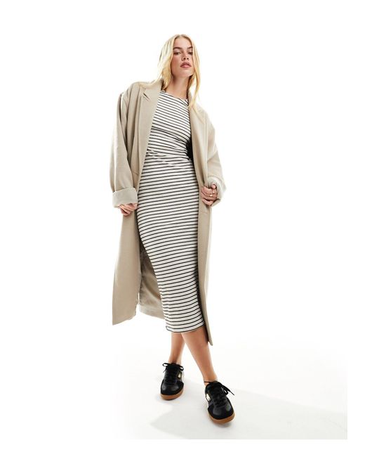 Robe ray e mi longue Mango en coloris Blanc Lyst
