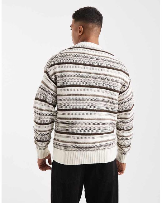 Only & Sons Gray Textured Crew Neck Knit for men