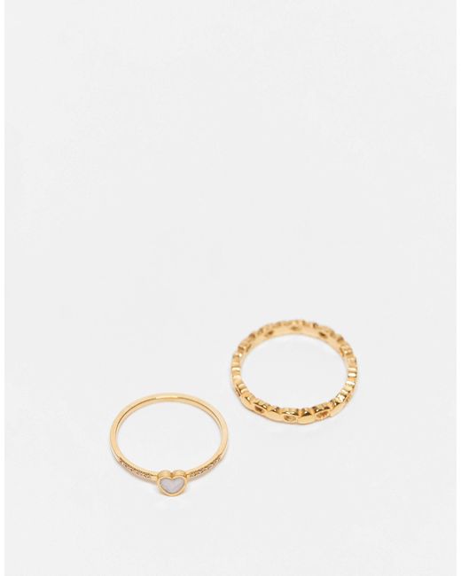 ASOS White Pack Of 2 Stainless Steel Rings