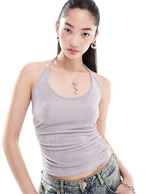 Collusion Gray Textured Scoop Tank Top