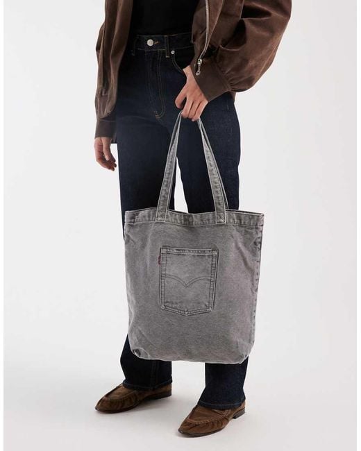 Levi's Gray Back Pocket Denim Tote Bag