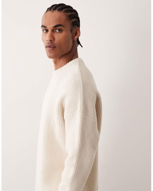 ASOS – kastiger super-oversize-pullover in Natural für Herren