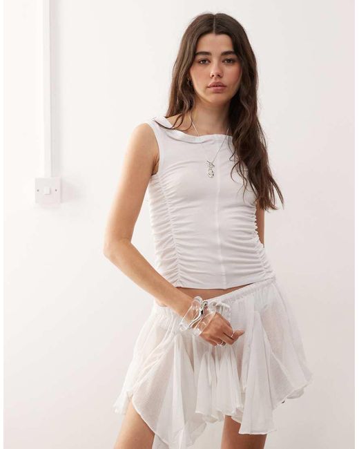 Collusion Natural Volume Ruffle Beach Skirt