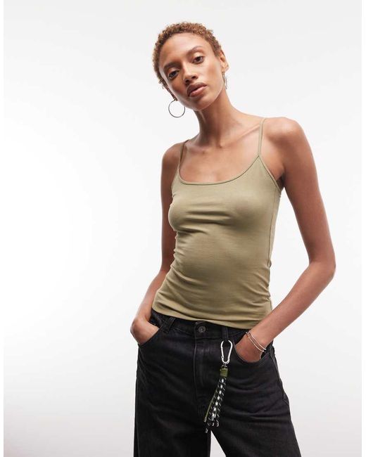 Weekday Green Strappy Tank Top