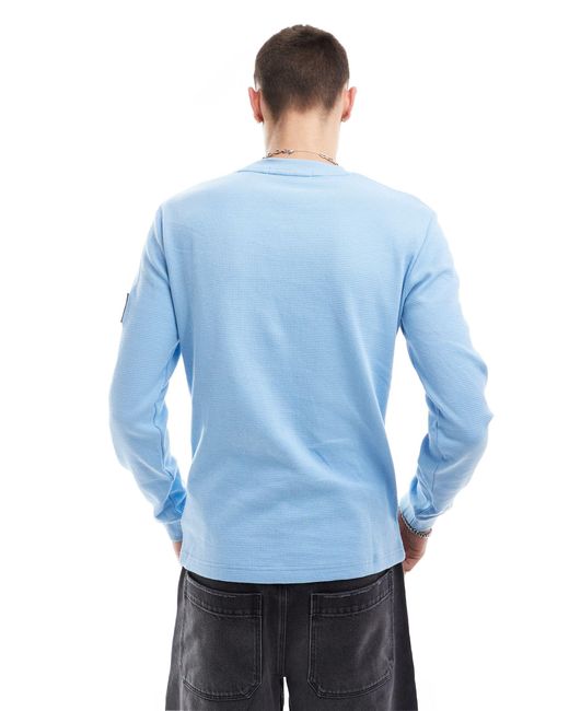 Calvin Klein – langärmliges t-shirt in Blue für Herren