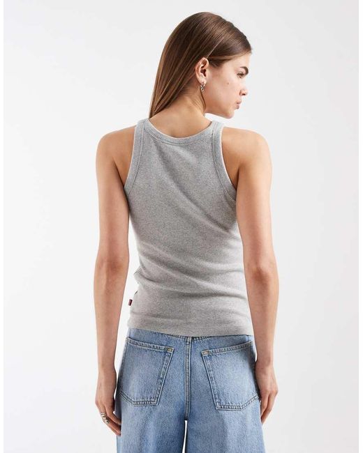 Levi's Gray Graphic Ribbed Racer Vest