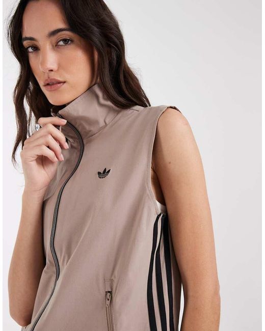 Adidas Originals Brown Sleeveless Firebird Track Top