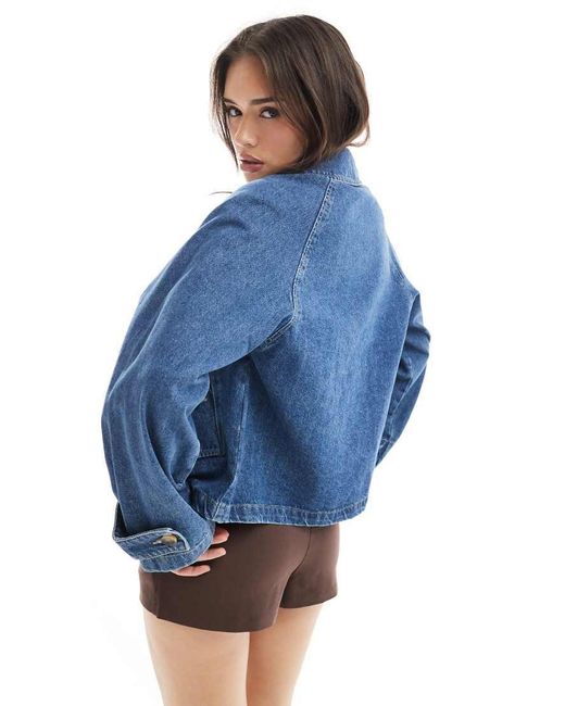 ONLY Korte Trenchcoat Van Denim in het Blue
