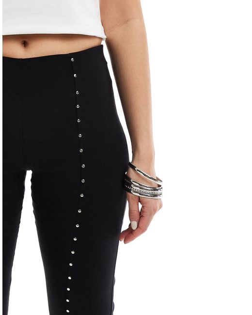 Pantalon évasé en bengaline Bershka en coloris Blue