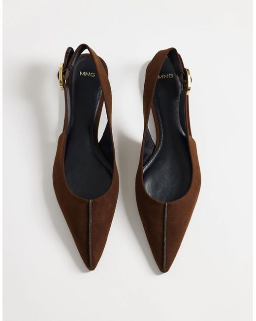 Mango White Slingback-schuh flach