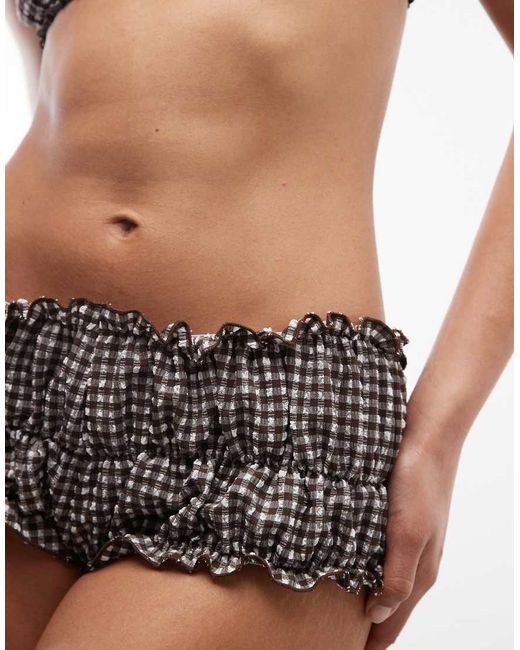 Collusion Black Gingham Seersucker Swim Shorts