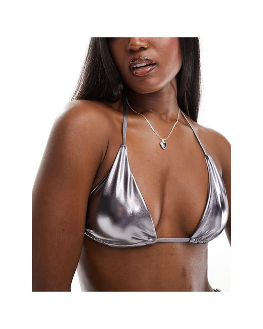 SIMMI Simmi Metallic Halterneck Bikini Top