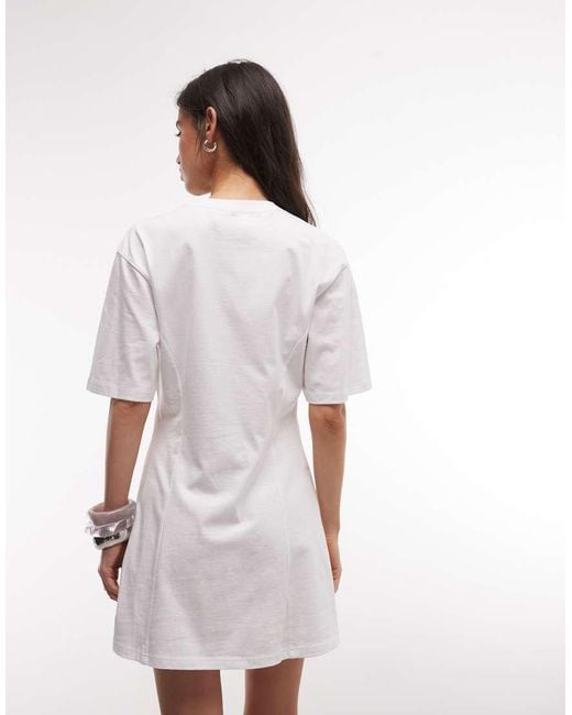 Monki White Contoured T-shirt Mini Dress