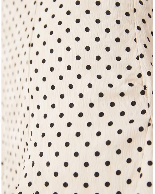 Nia Natural Cahuenga Polka Dot Ruffle Edged Mini Dress