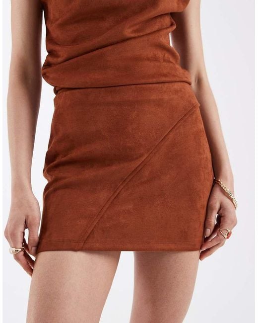 ASOS Brown Faux Suede Mini Skirt