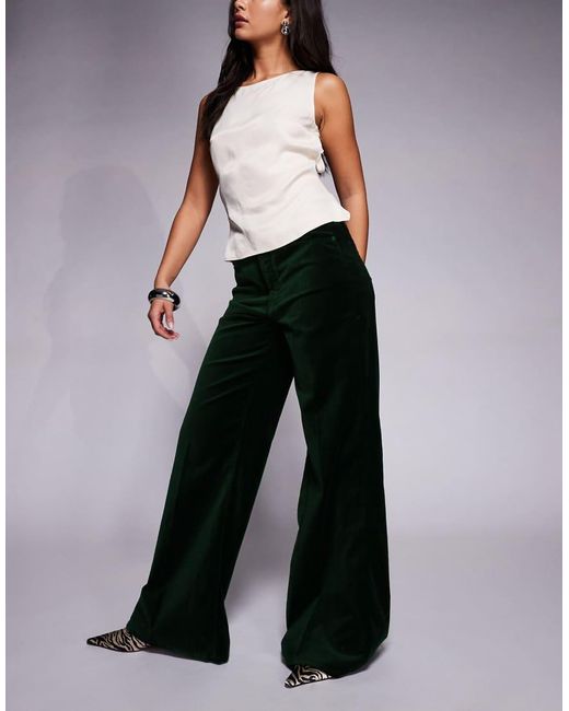GOOD AMERICAN Black Good Waist Velvet Palazzo Trousers