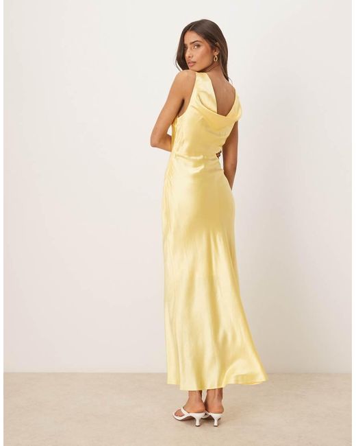 SELECTED Natural Femme Long Satin Strap Dress