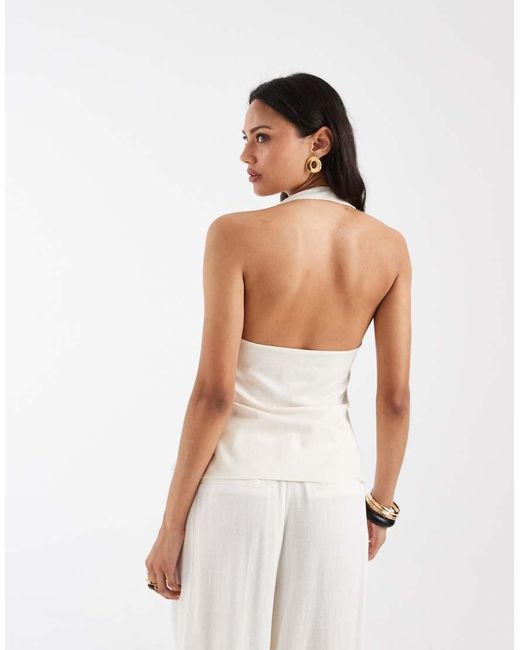 ASOS White Drape Halter Top