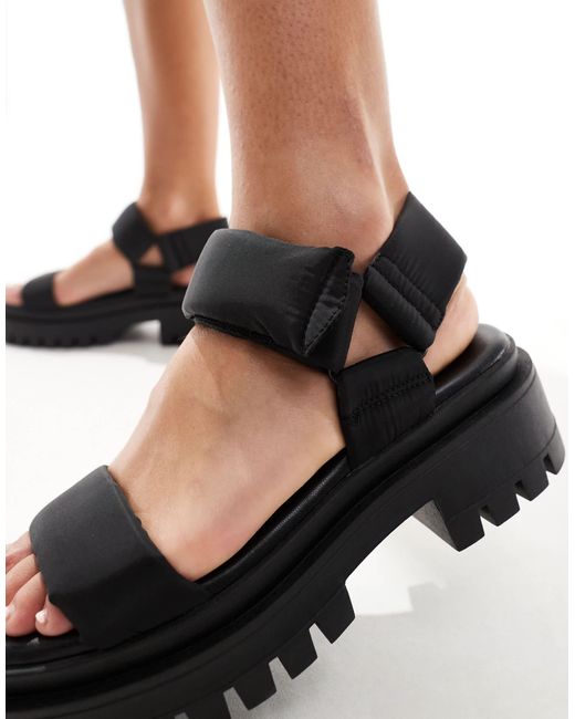 London Rebel Chunky Tech Sandals in Black Lyst — free download