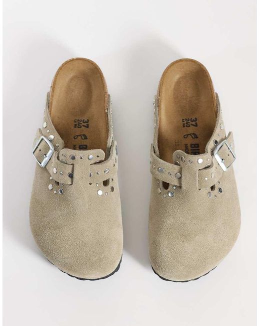 Birkenstock Blue Boston Rivet Suede Clog