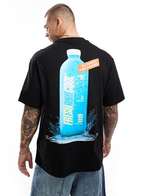 T-shirt avec imprimé bouteille au dos Bershka pour homme en coloris Blue