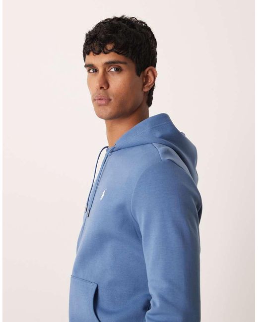 Polo Ralph Lauren Blue Co-ord Icon Logo Double Knit Jersey Zip Through Hoodie for men
