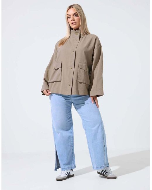 Yours Clothing Brown Utility Jacket