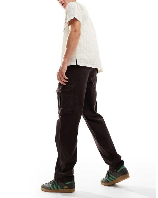 Wrangler Black Casey Jones Workwear Relaxed Fit Twill Cargo Pants for men
