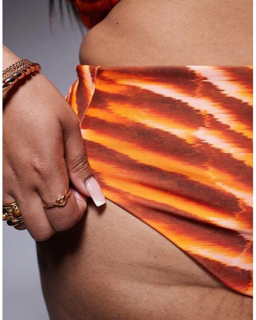 ASOS Orange Asos Design Curve Charlie High Waist Bikini Bottom