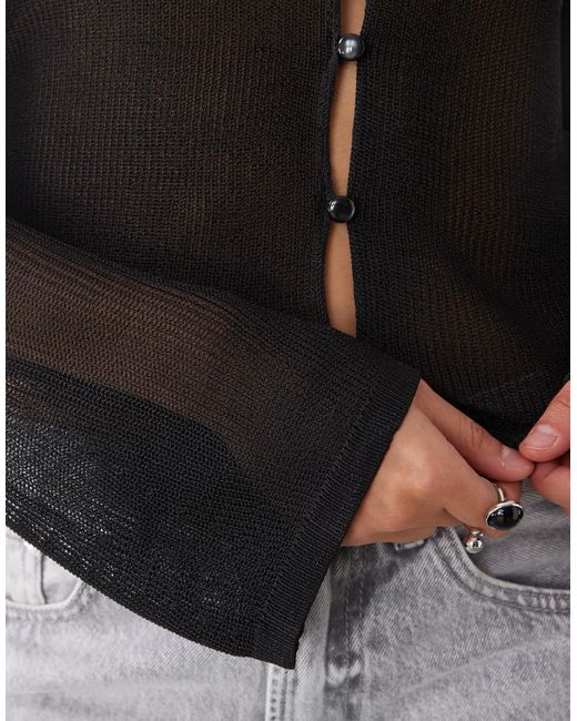Monki Black – slim fit strickjacke
