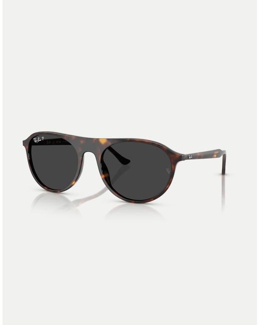 Ray-Ban Brown Rb2215 Square Polarised Sunglasses With Lens