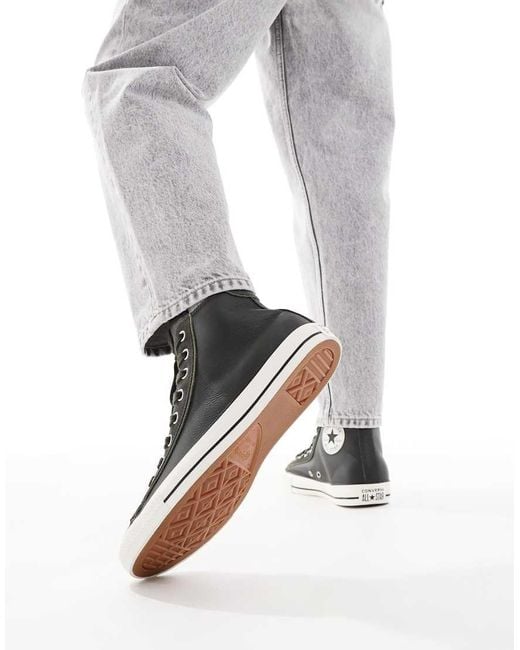 Converse Gray Chuck Taylor All Star Hi Wide Fit Trainers for men