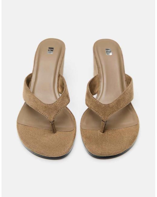 Pull&Bear Multicolor Toe Thong Wedge Sandals