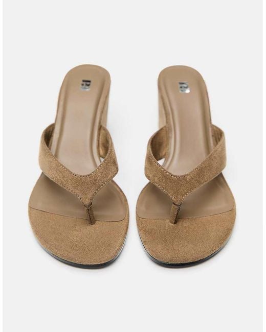 Pull&Bear Multicolor Toe Thong Wedge Sandals