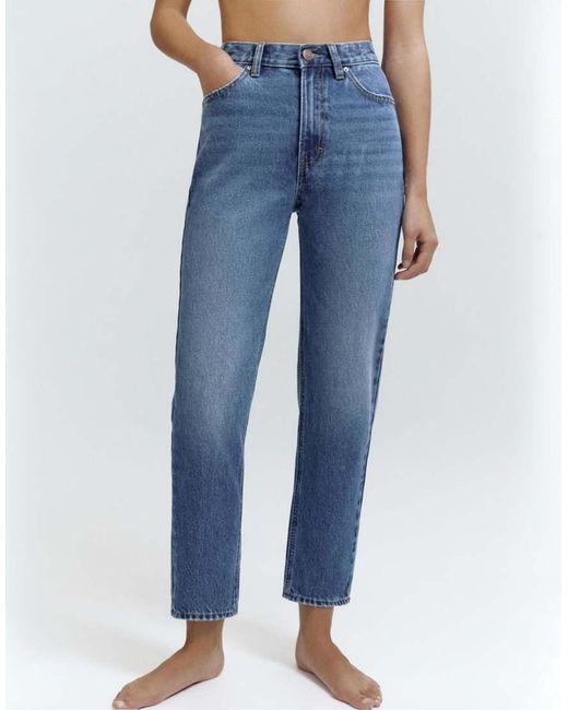 Pull&Bear Blue High Waist Mom Jeans