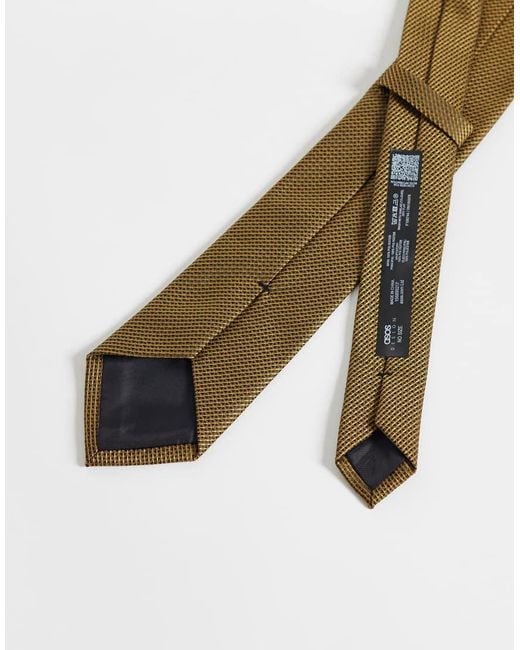 ASOS Natural Textured Tie And Pocket Square for men