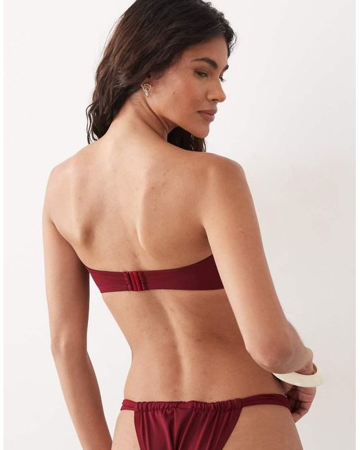 ASOS Red Martina Knot Bandeau Bikini Top