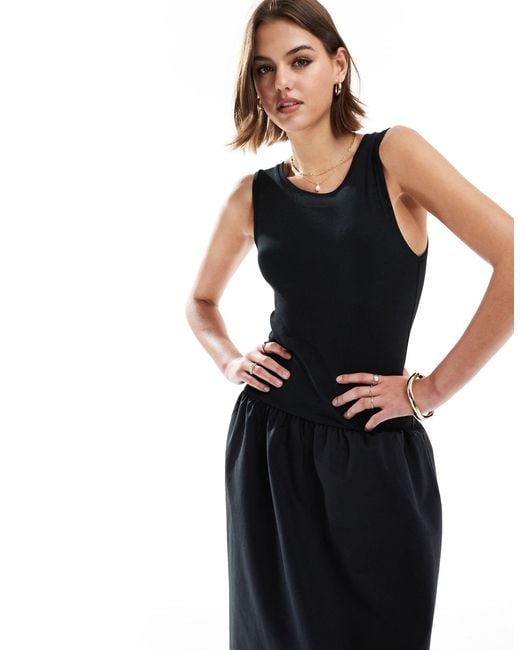 free people black slip dress MAKE YOU MINI DROPPED WAIST MIDI DRESS – AKIRA