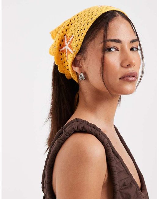 Pieces Yellow Crochet Starfish Headband