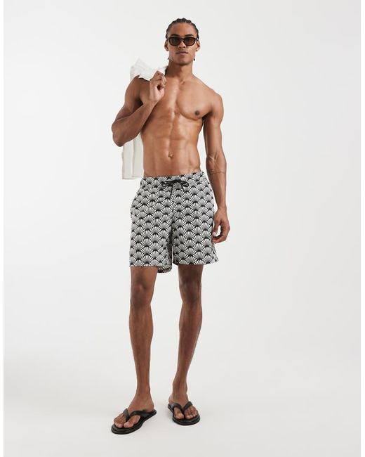 Blend White Retro Style Swim Shorts for men