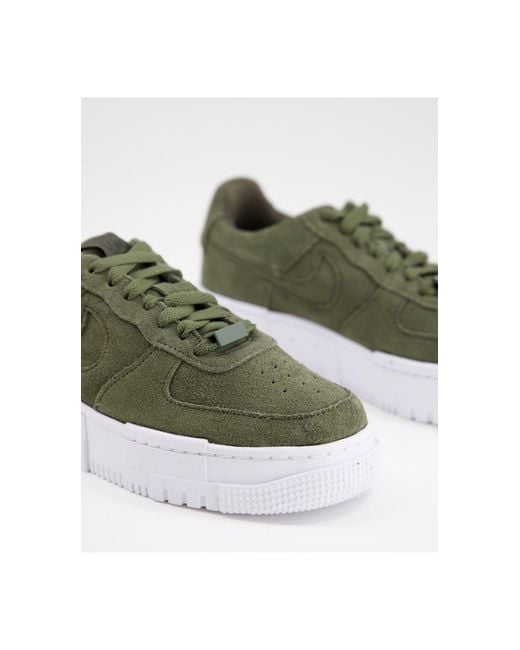 Nike Air Force 1 Pixel - Sneakers Van Kaki Suède in het Groen | Lyst NL