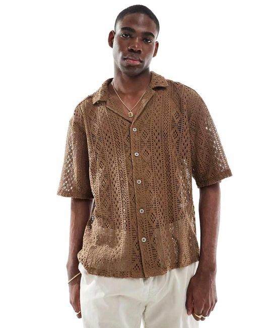 Camicia di Only & Sons in Brown da Uomo