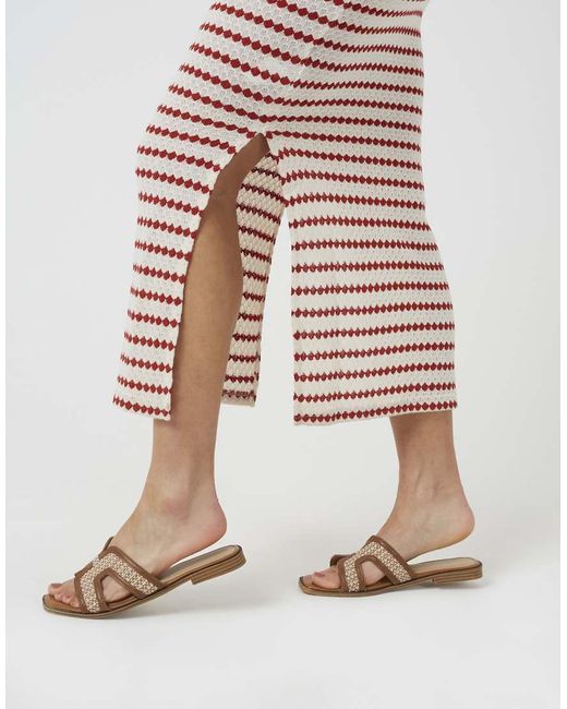 Brave Soul White Textured Jersey Sleeveless Stripe Maxi Dress
