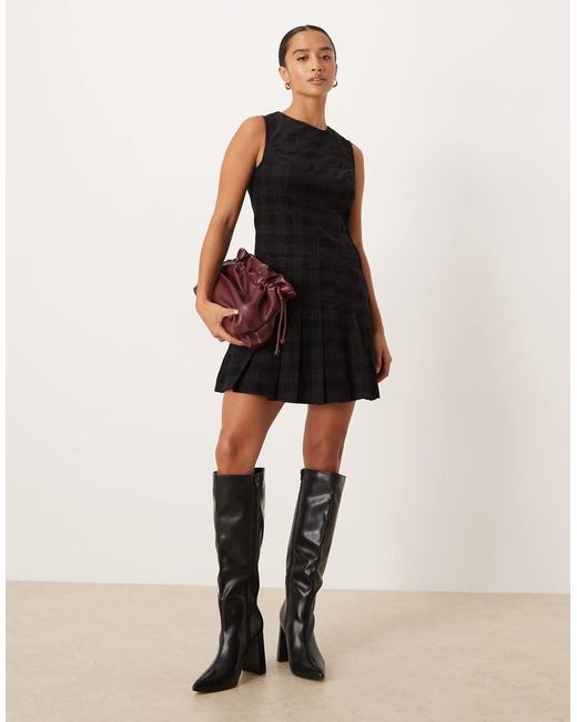 Nobody's Child Petite Black Pleated Mini Dress