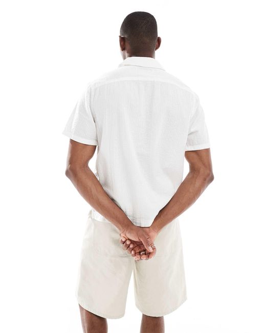 Hollister – kurzärmliges seersucker-hemd in White für Herren